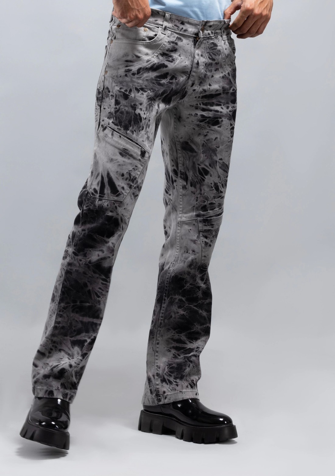 Multi-Colour Straight Fit Tie and Dye Men's Jeans