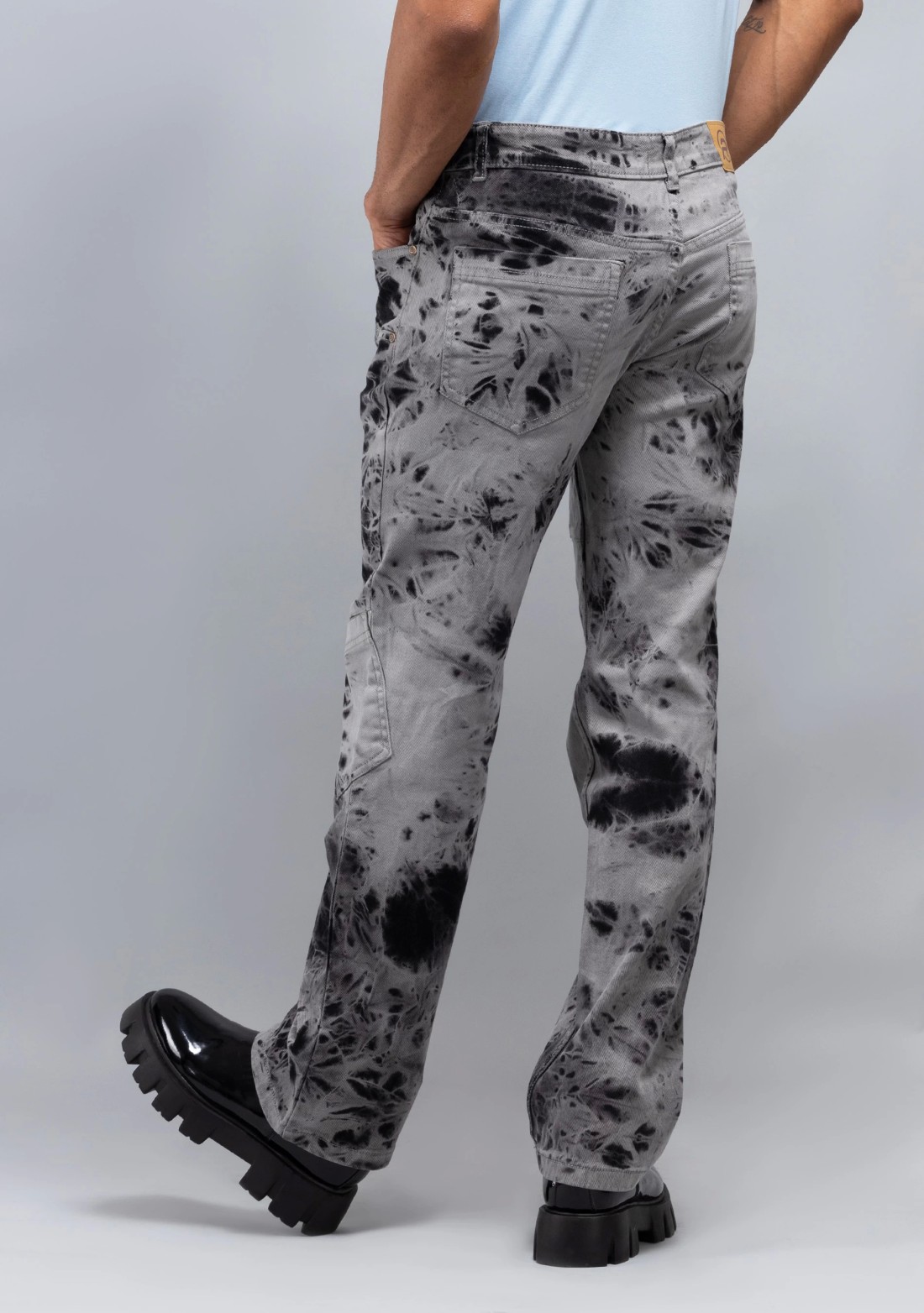 Multi-Colour Straight Fit Tie and Dye Men's Jeans