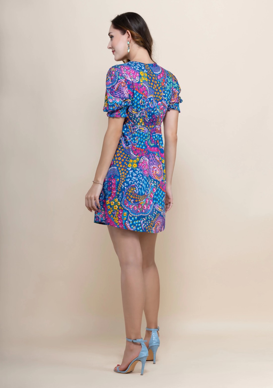 Multi Colour Floral Print Mini Dress
