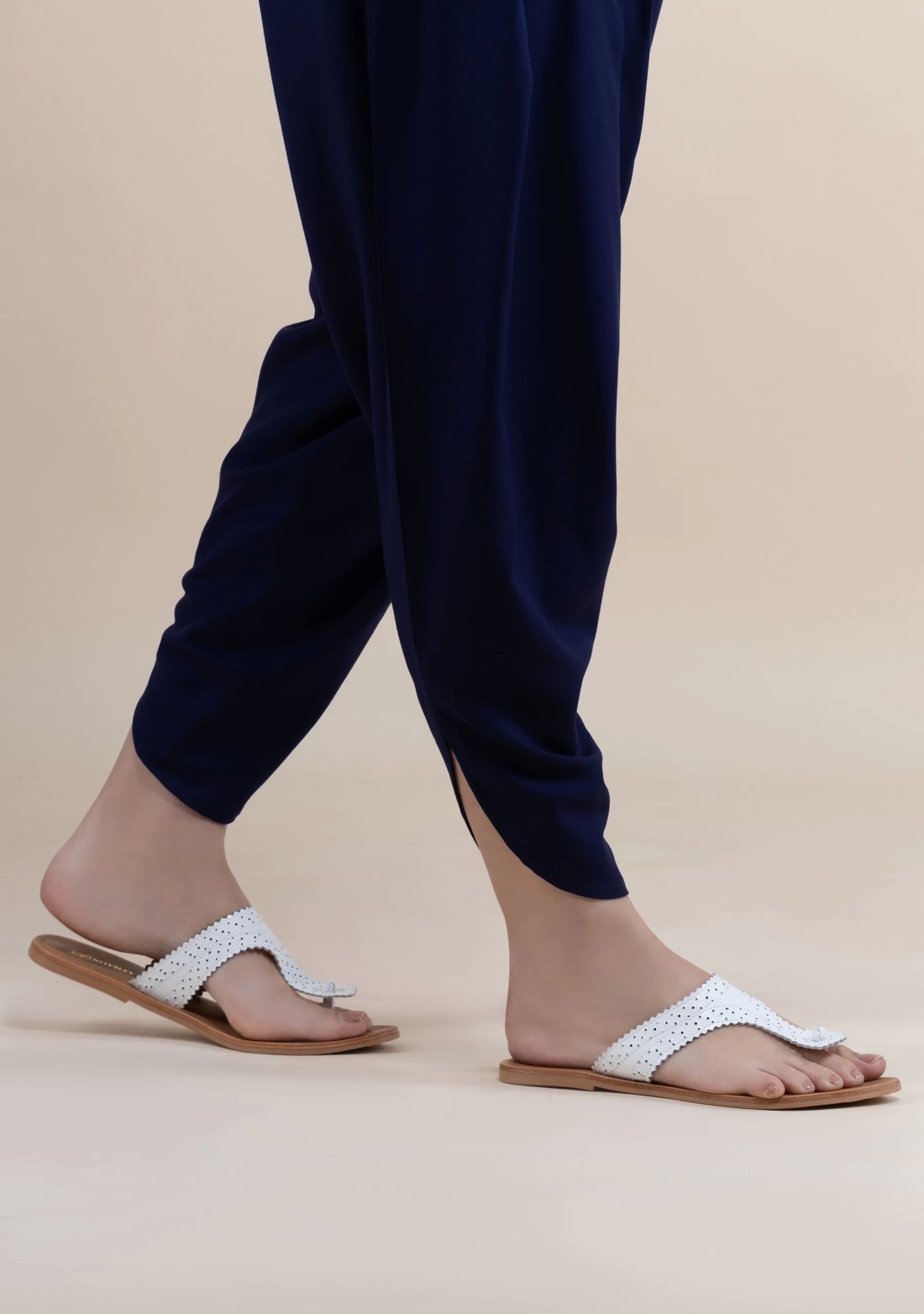 Navy Rayon Pleated Dhoti Pants