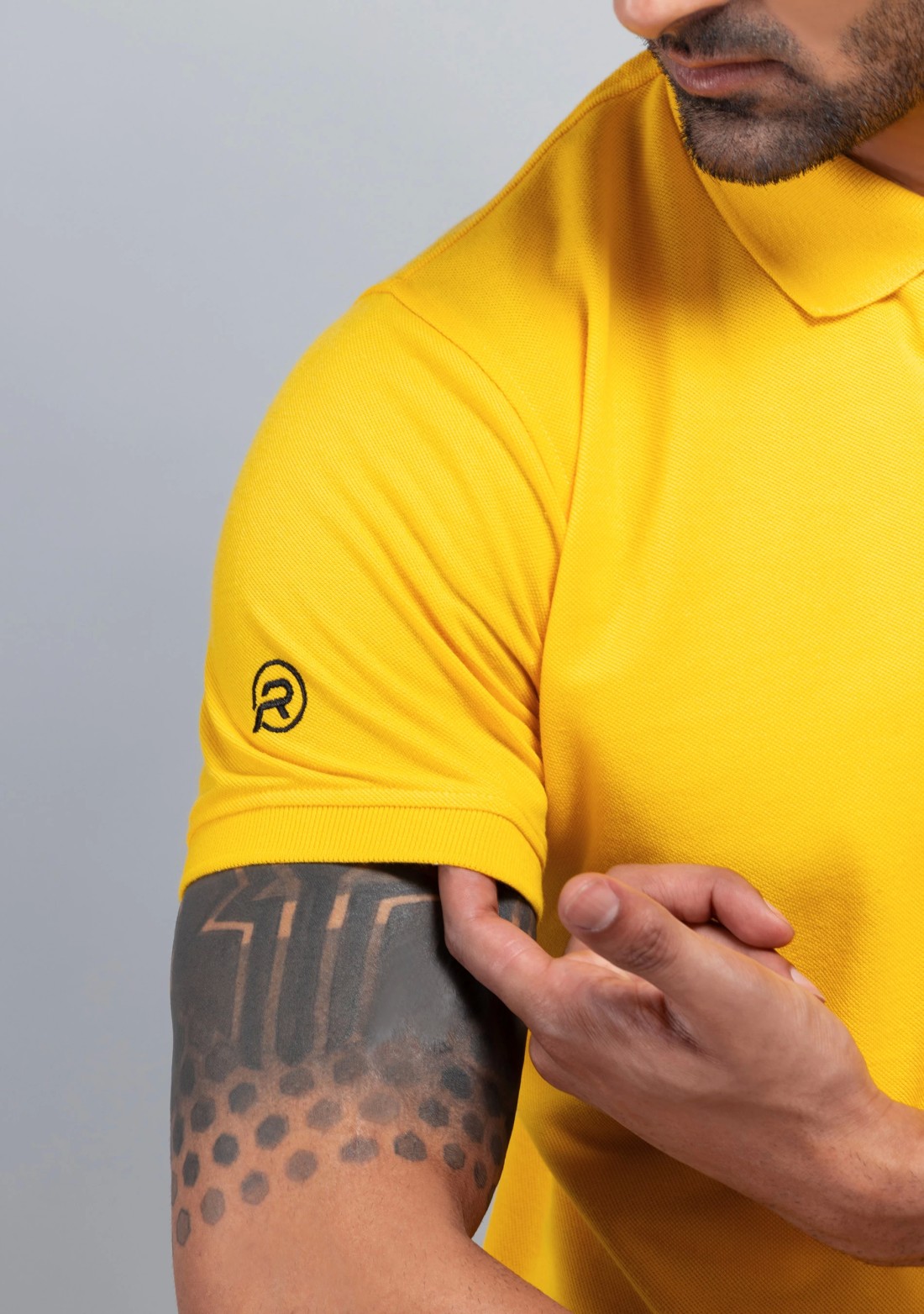 Yellow Regular Fit Men's Cotton Polo T-Shirt