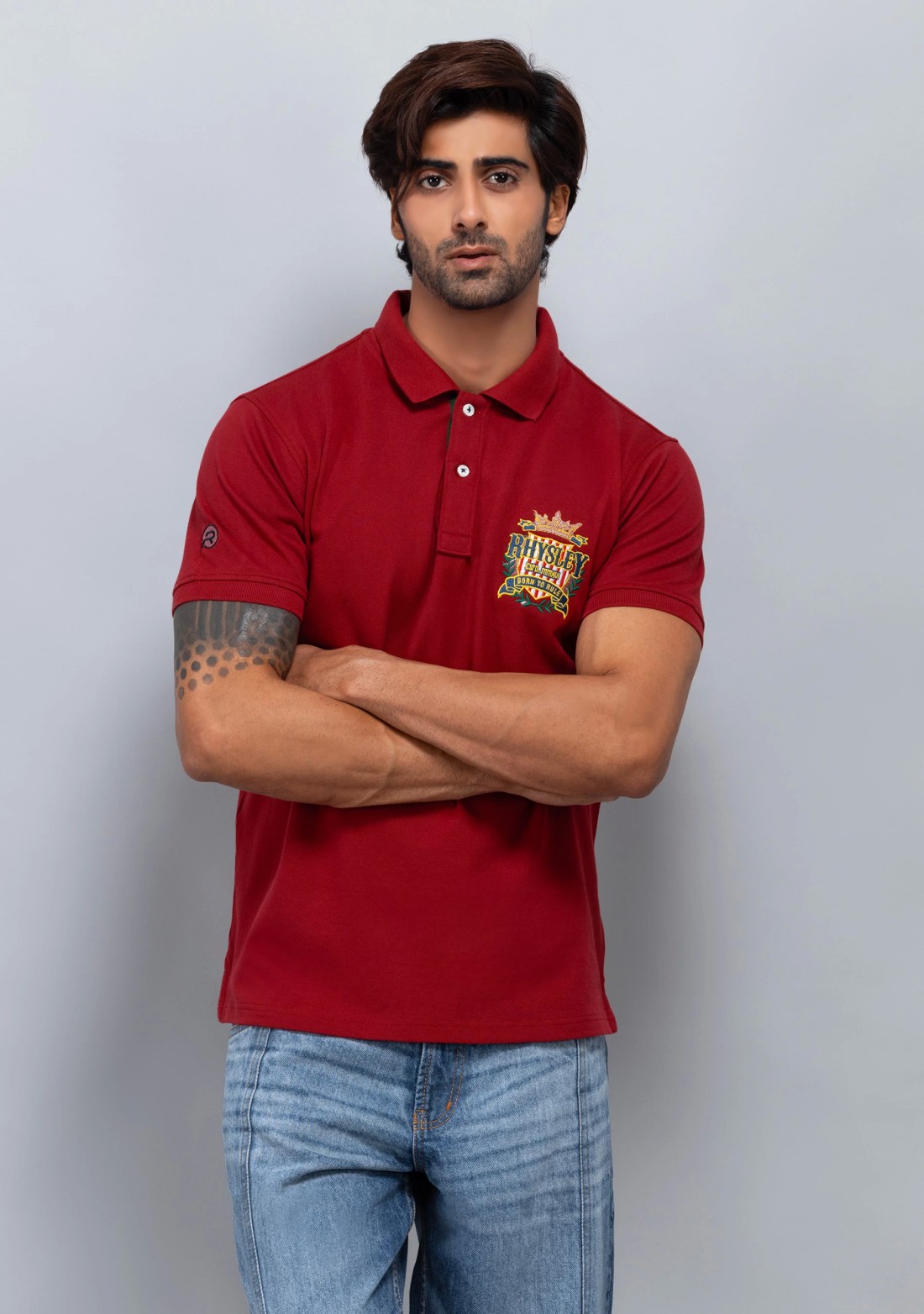 Red Regular Fit Men's Cotton Polo T-Shirt