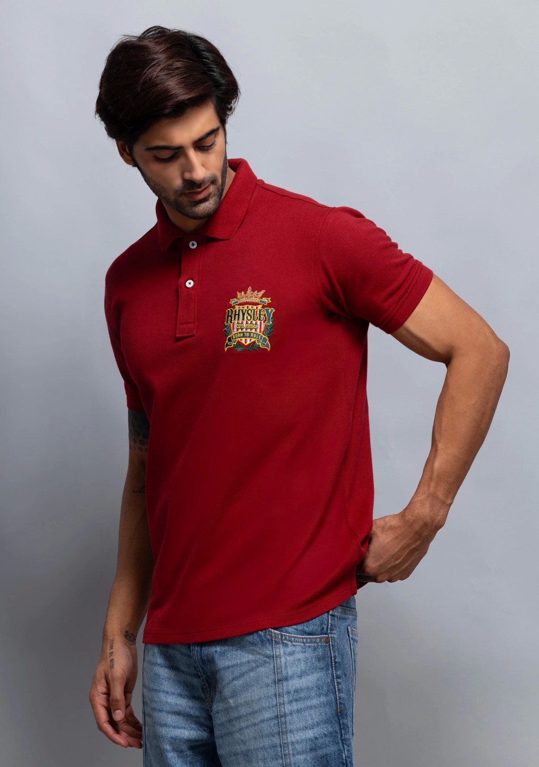 Red Regular Fit Men's Cotton Polo T-Shirt