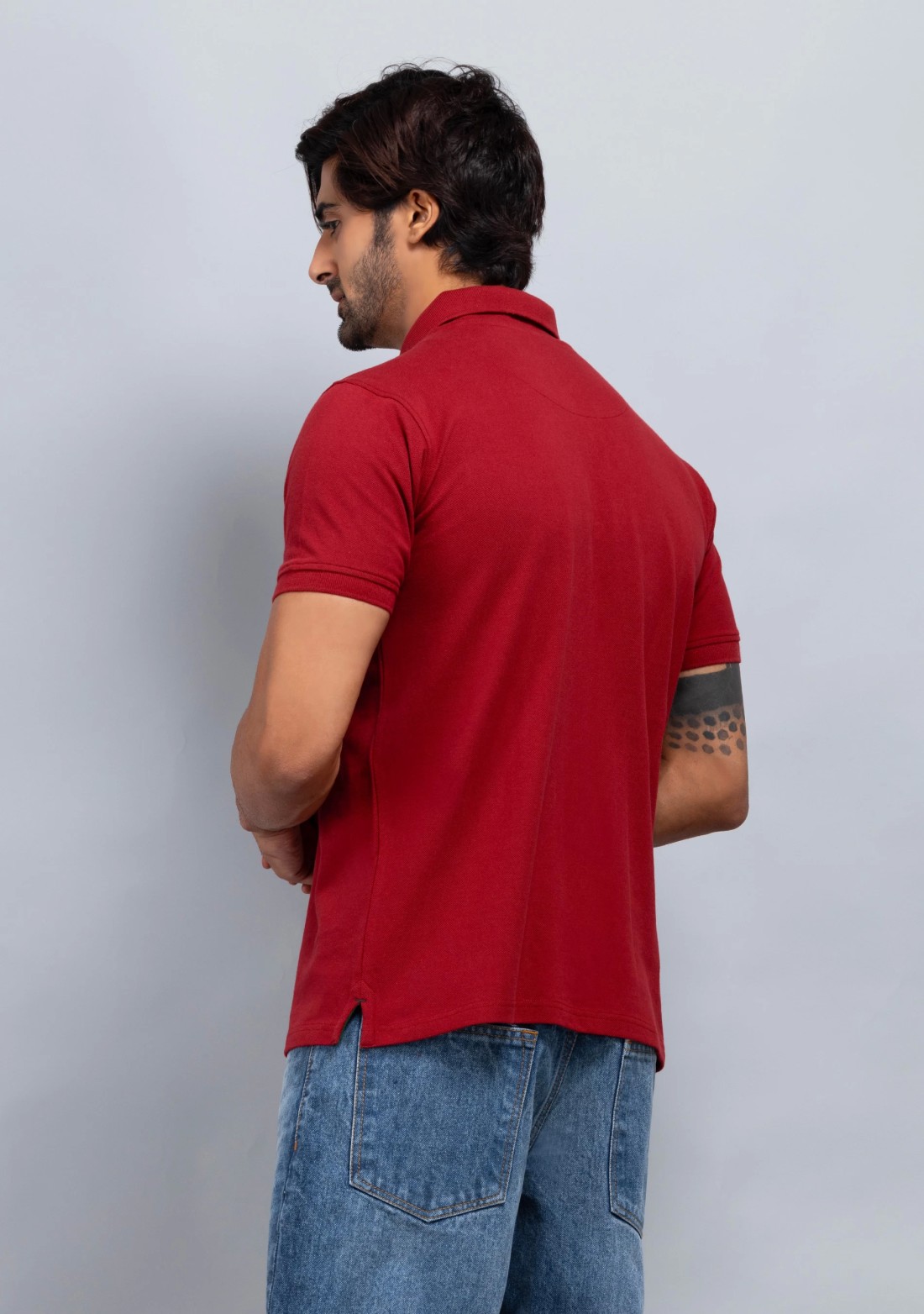 Red Regular Fit Men's Cotton Polo T-Shirt