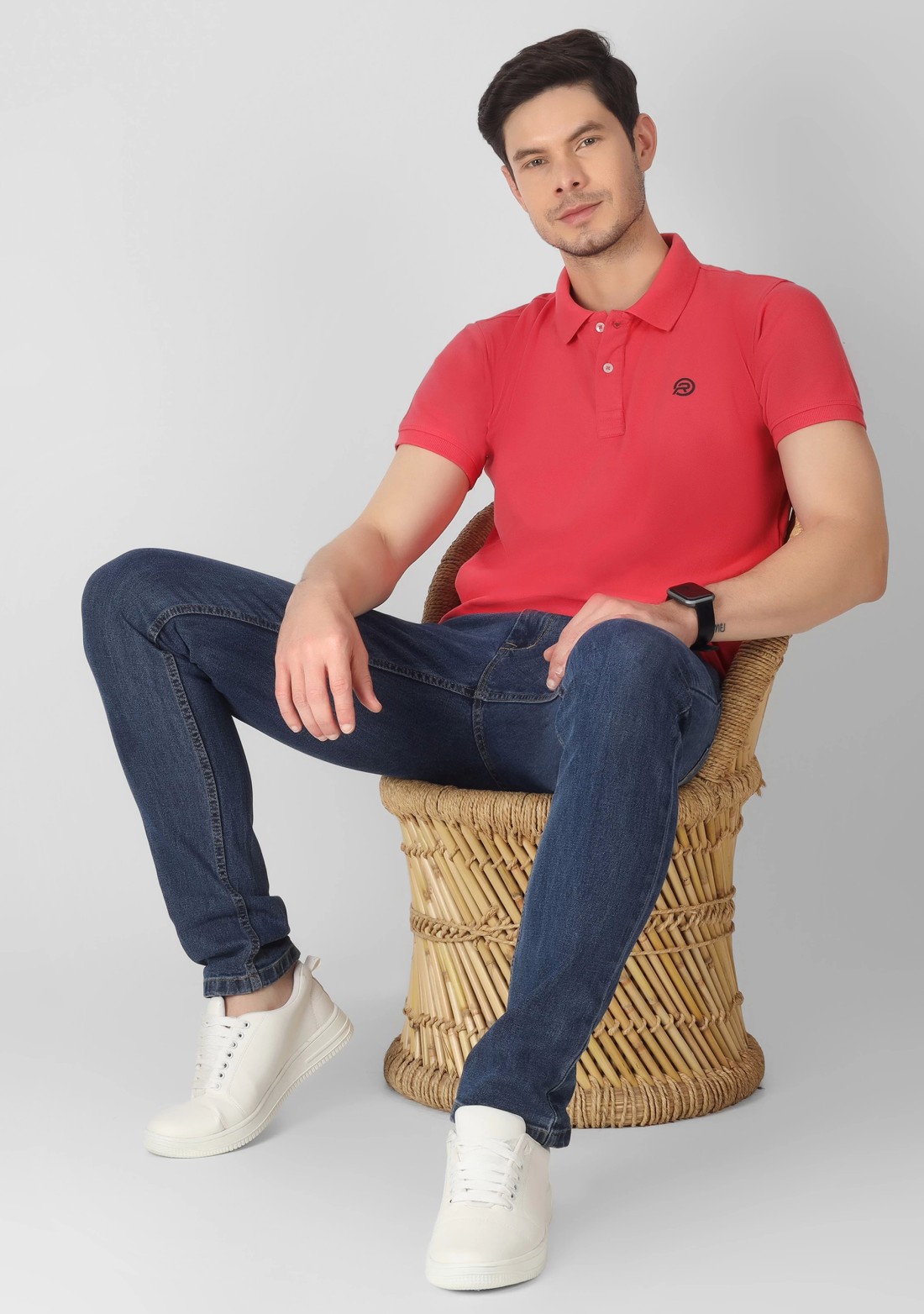 Coral Regular Fit Men's Cotton Polo T-Shirt