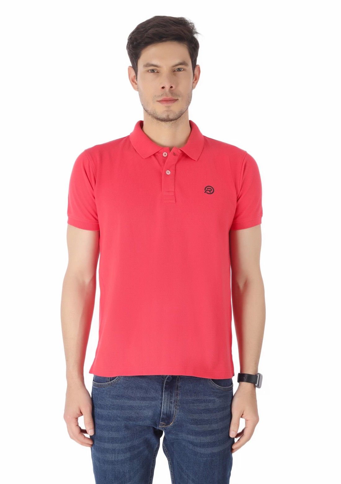 Coral Regular Fit Men's Cotton Polo T-Shirt