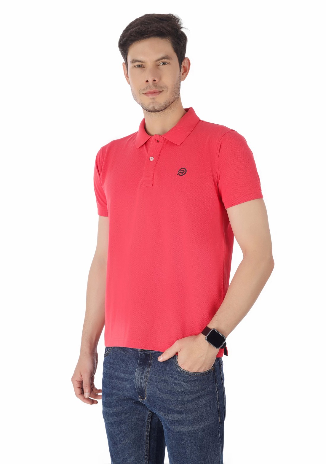 Coral Regular Fit Men's Cotton Polo T-Shirt