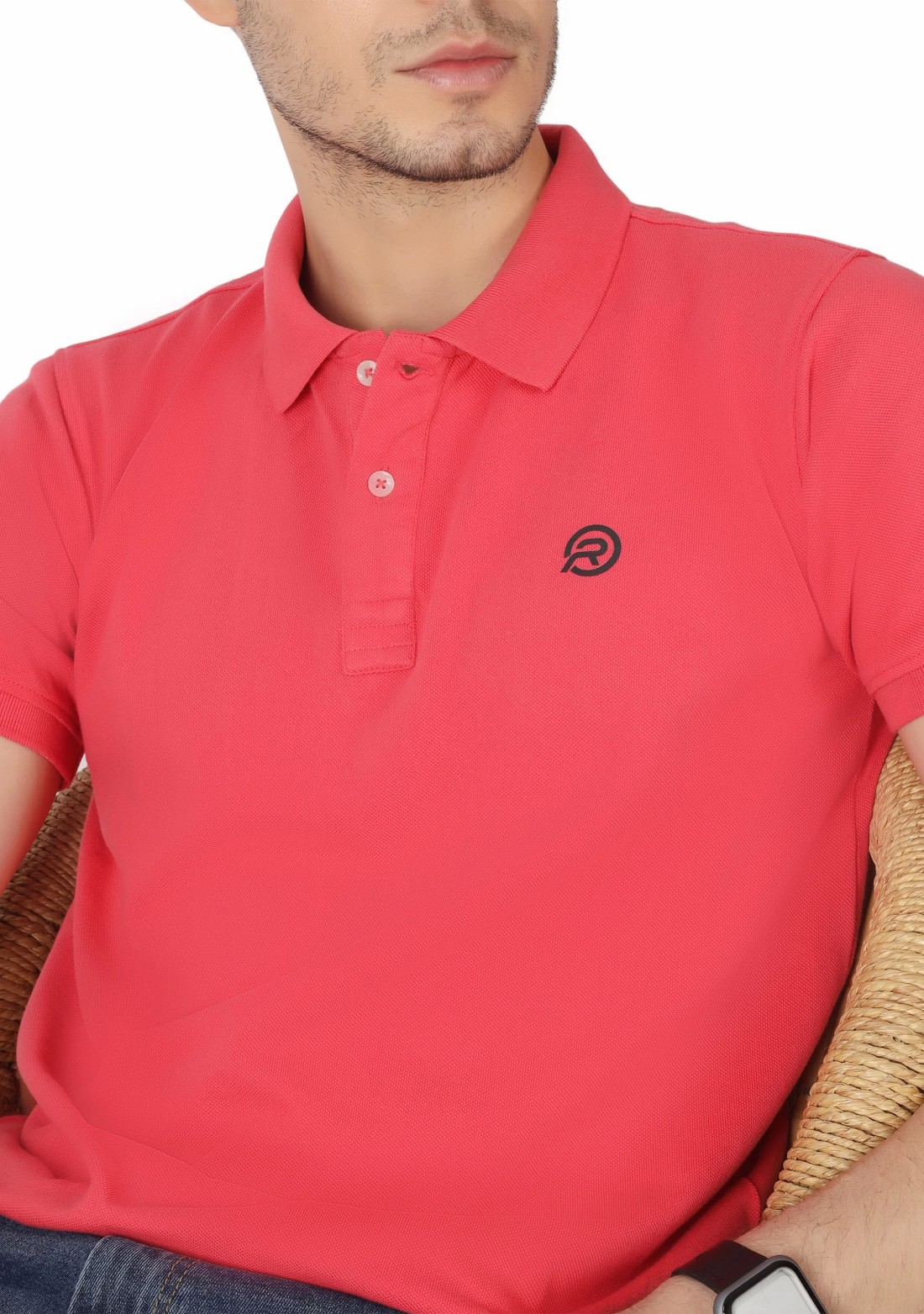 Coral Regular Fit Men's Cotton Polo T-Shirt