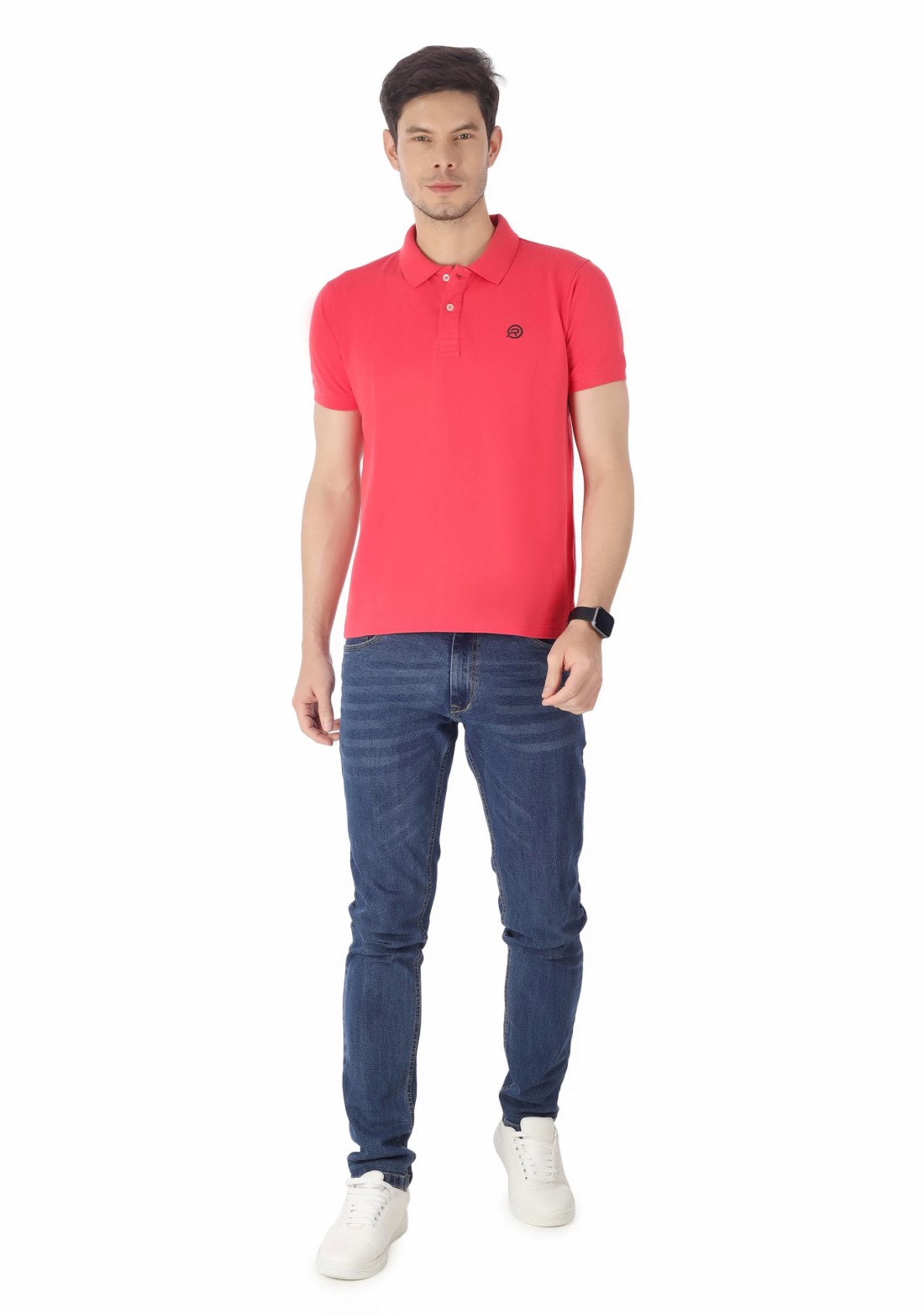 Coral Regular Fit Men's Cotton Polo T-Shirt