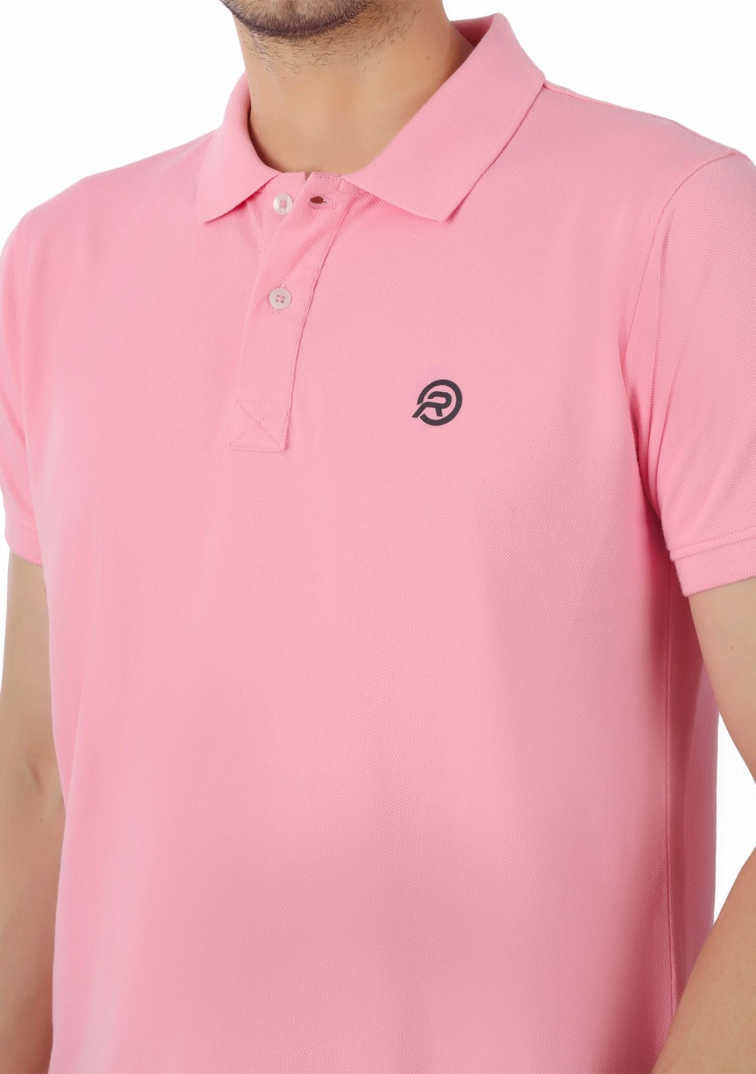 Light Pink Regular Fit Men's Cotton Polo T-Shirt