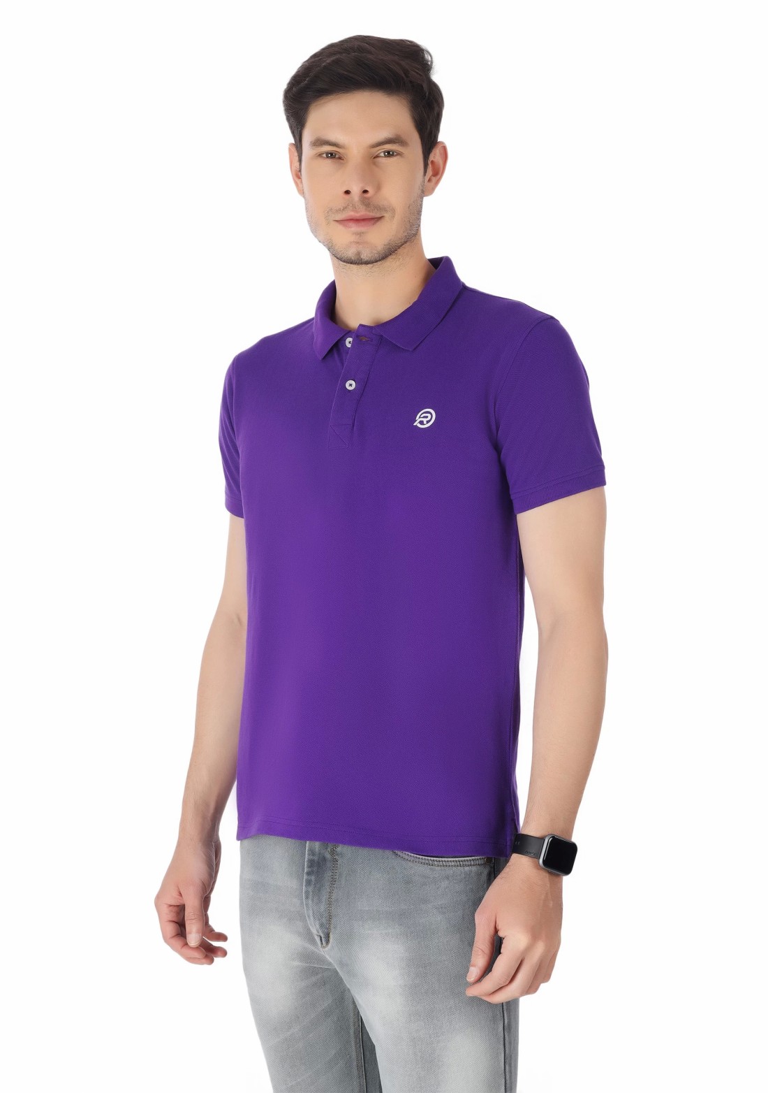 Purple Regular Fit Men's Cotton Polo T-Shirt