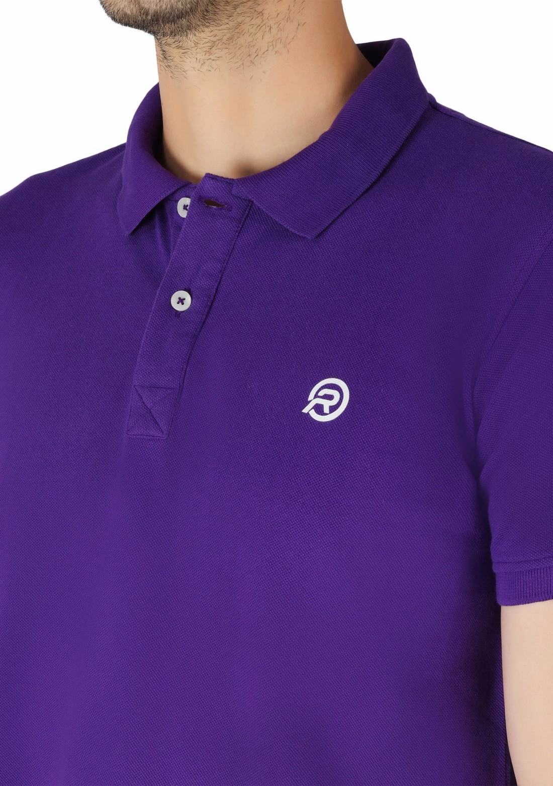 Purple Regular Fit Men's Cotton Polo T-Shirt