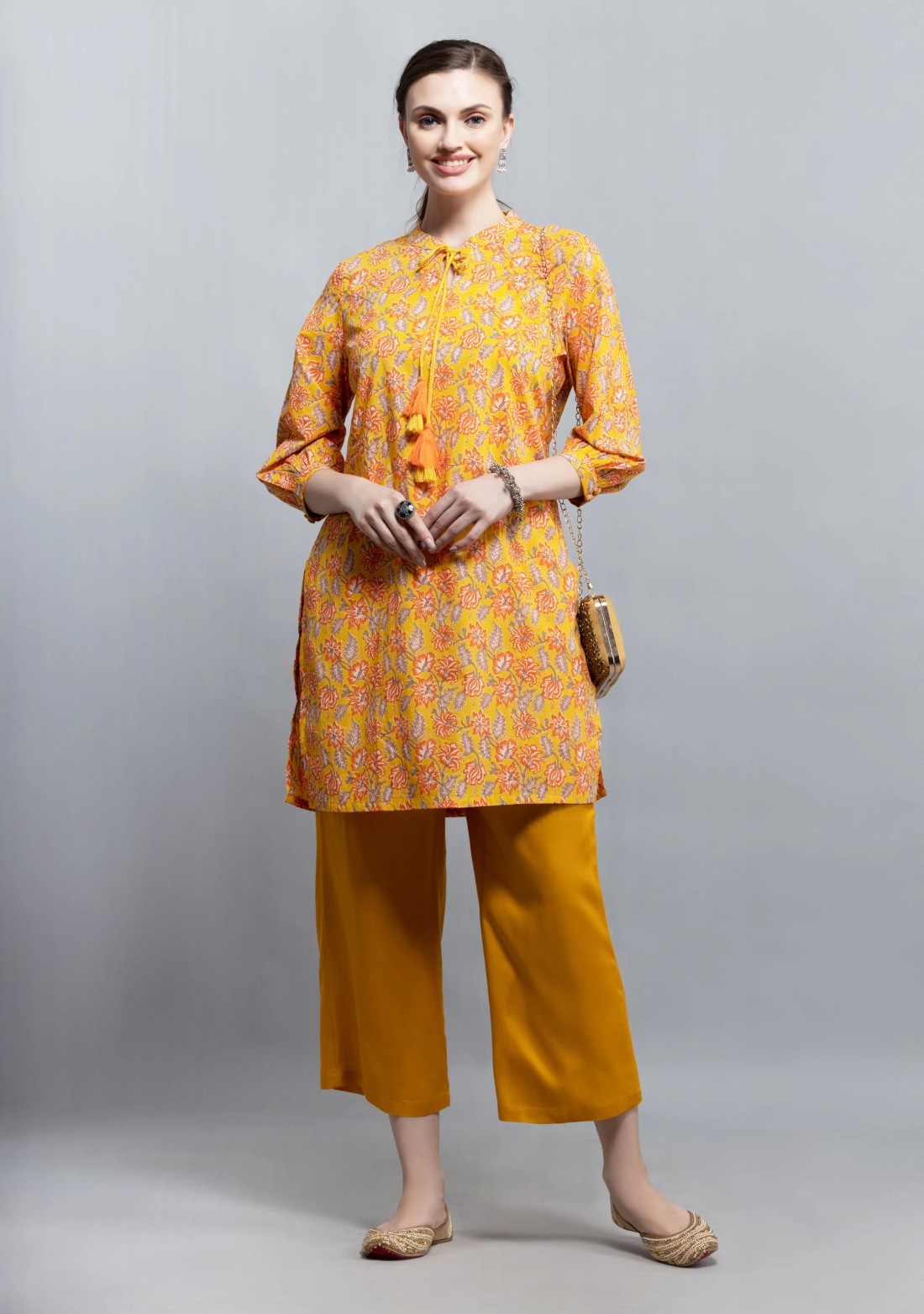 Mustard  Solid Viscose Rayon Palazzo Pants