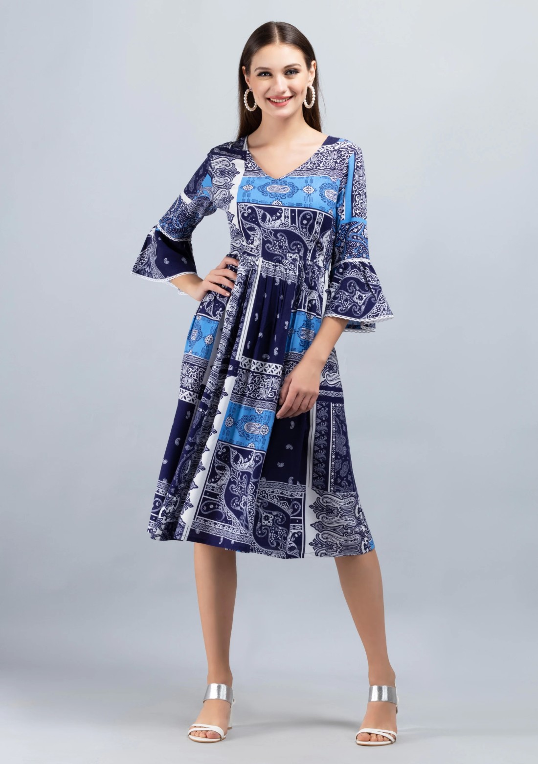 Trendy Patch Printed  Viscose Rayon Dresses