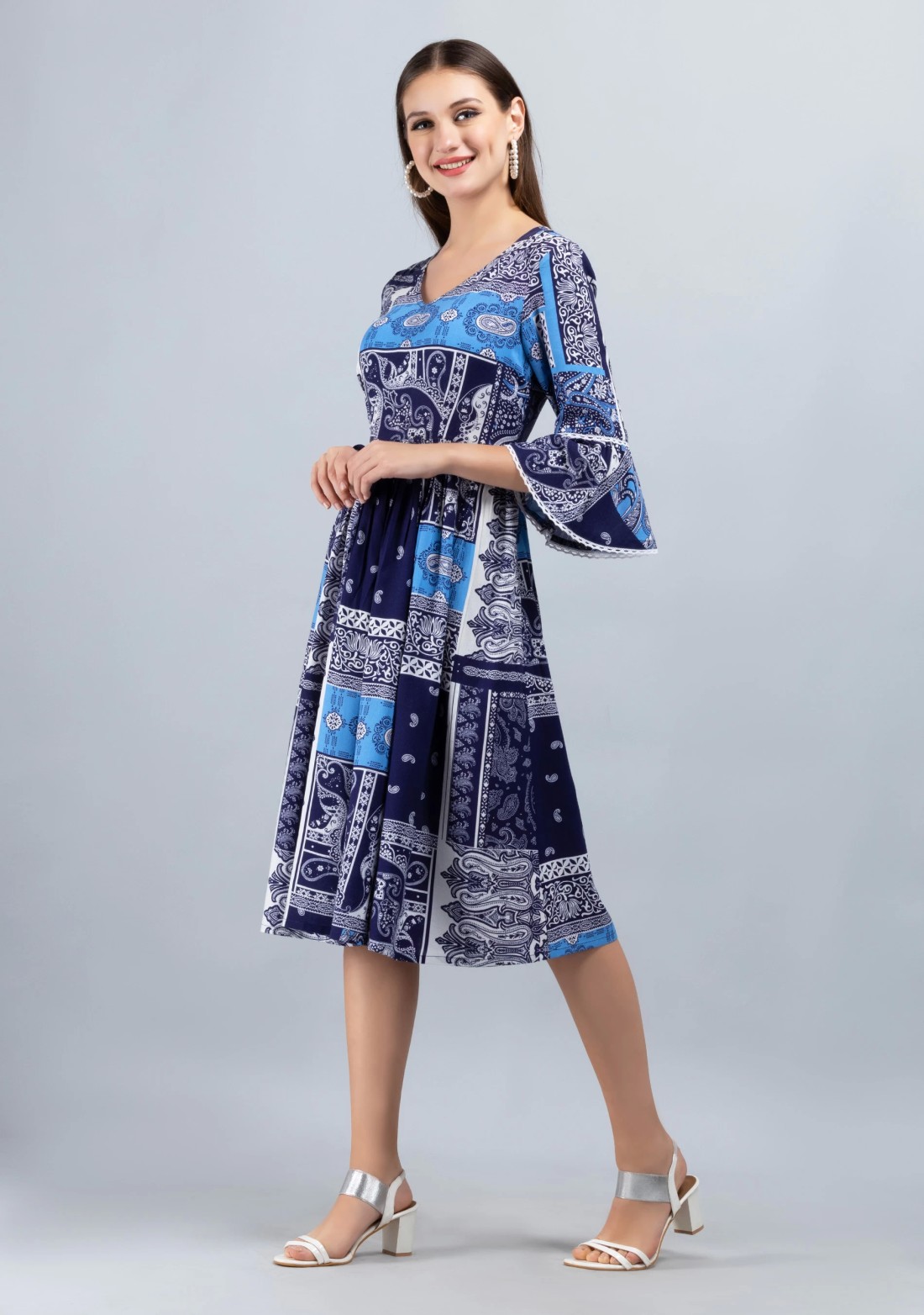 Trendy Patch Printed  Viscose Rayon Dresses