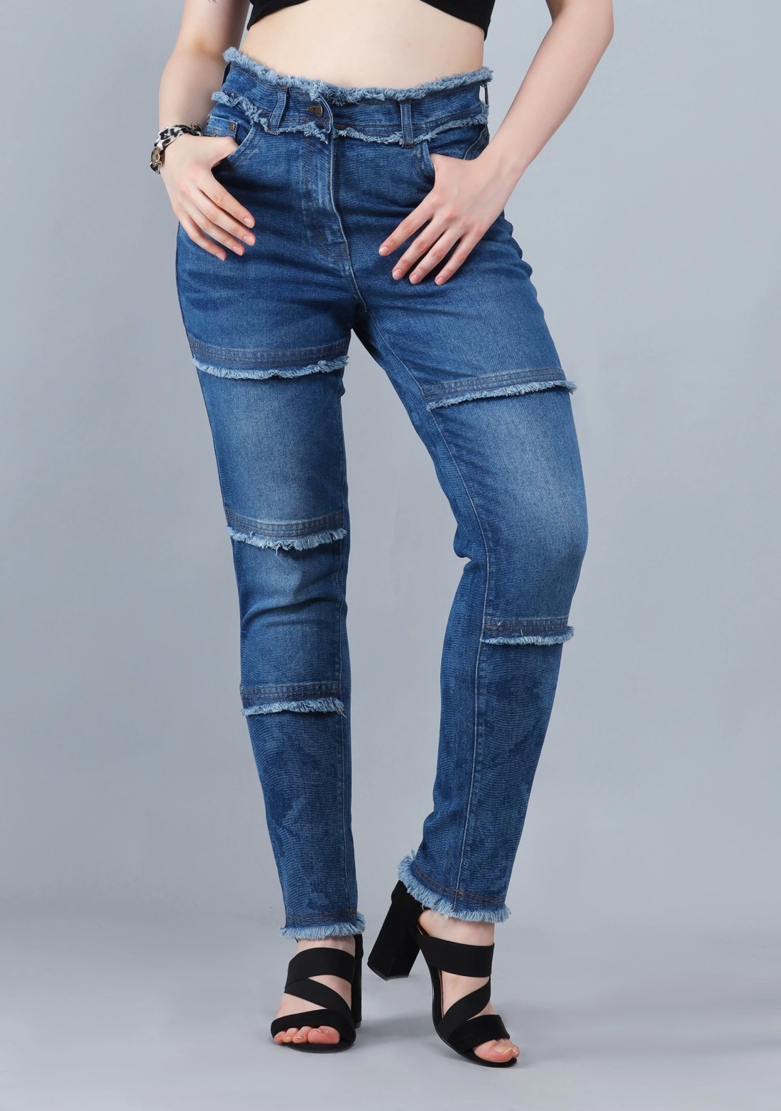 Blue Slim Fit Women's Stretch Fashion Jeans