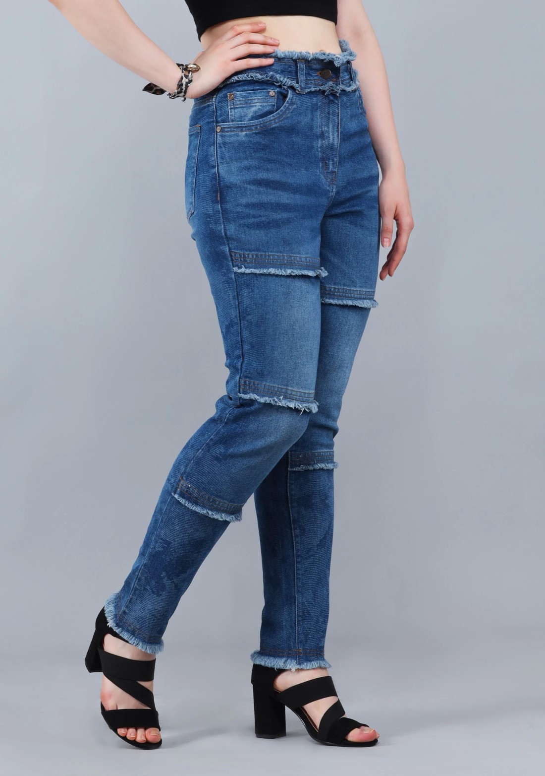 Blue Slim Fit Women's Stretch Fashion Jeans