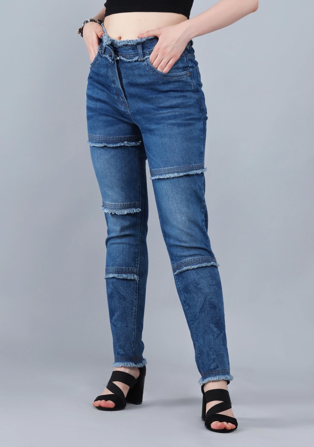 Blue Slim Fit Women's Stretch Fashion Jeans