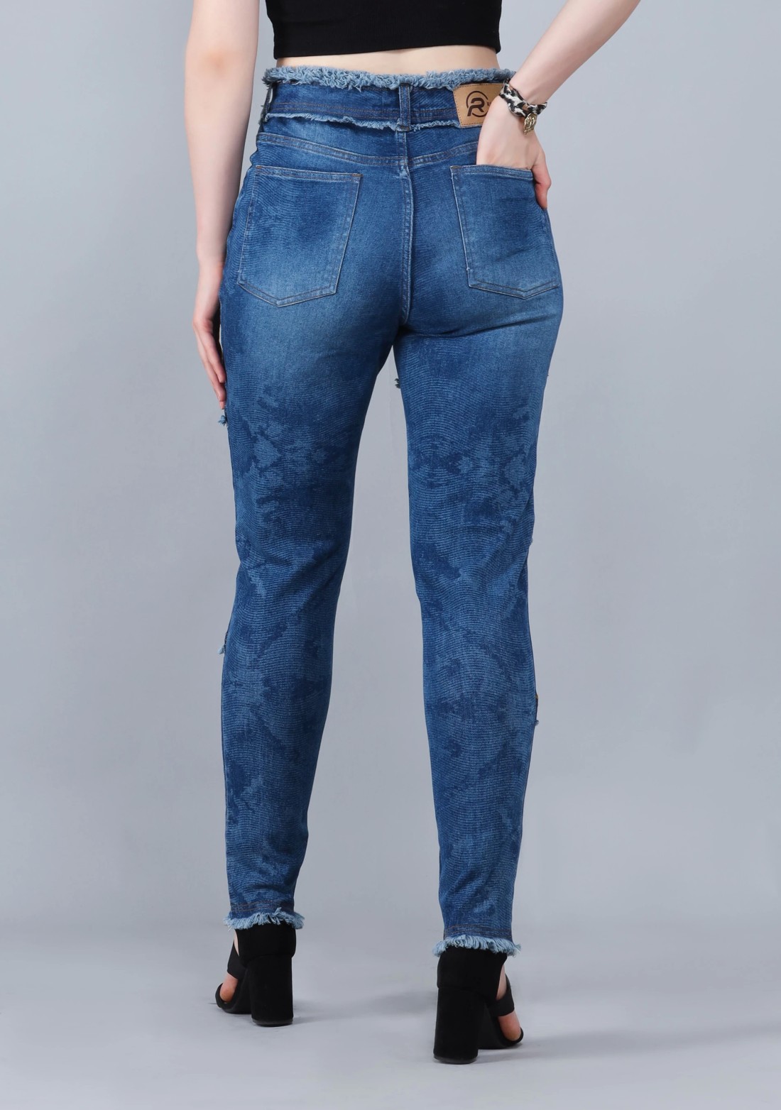 Blue Slim Fit Women's Stretch Fashion Jeans