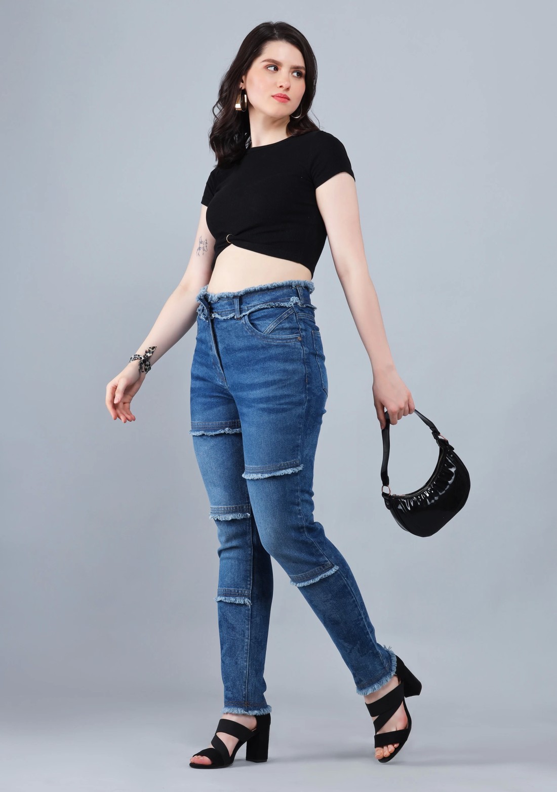 Blue Slim Fit Women's Stretch Fashion Jeans