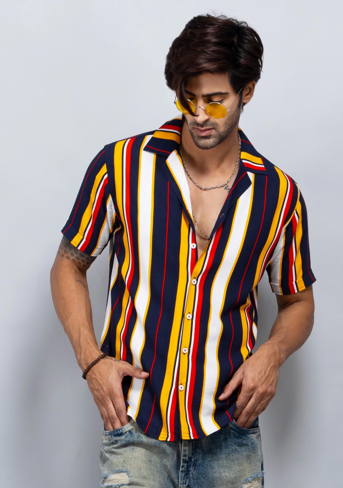 Multi-colour Slim fit Rhysley Men's Holiday Shirt