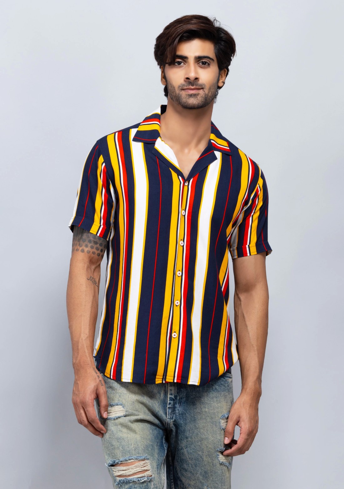 Multi-colour Slim fit Rhysley Men's Holiday Shirt