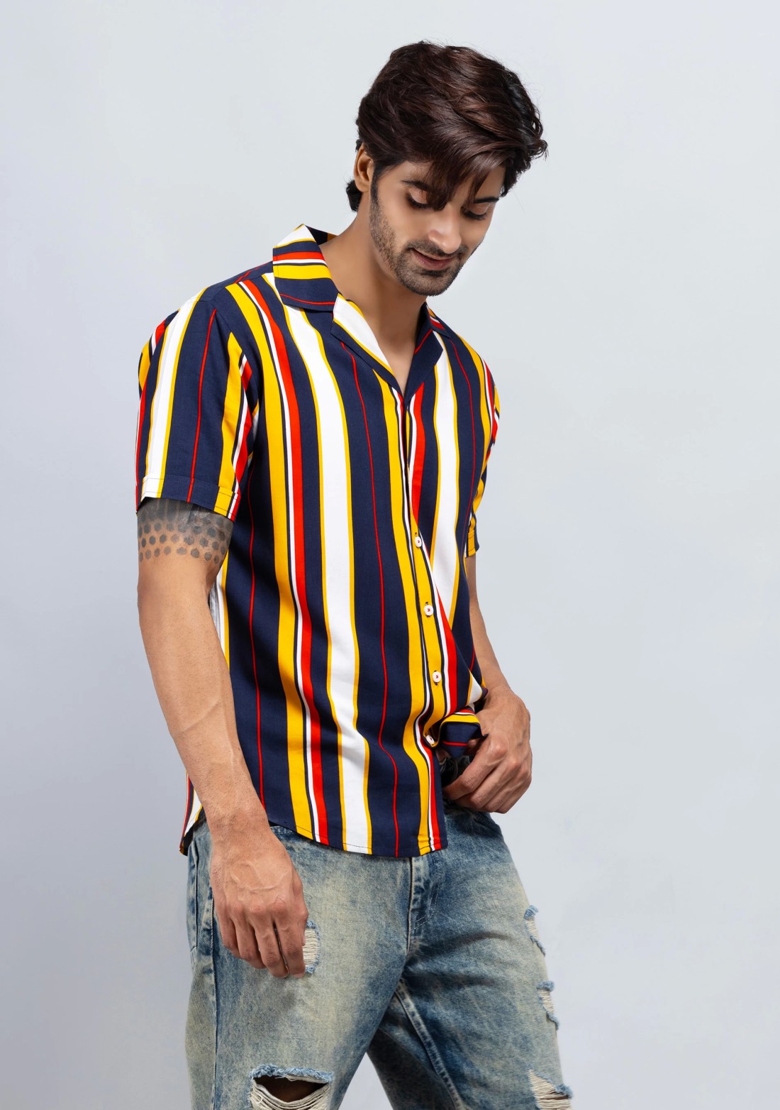 Multi-colour Slim fit Rhysley Men's Holiday Shirt