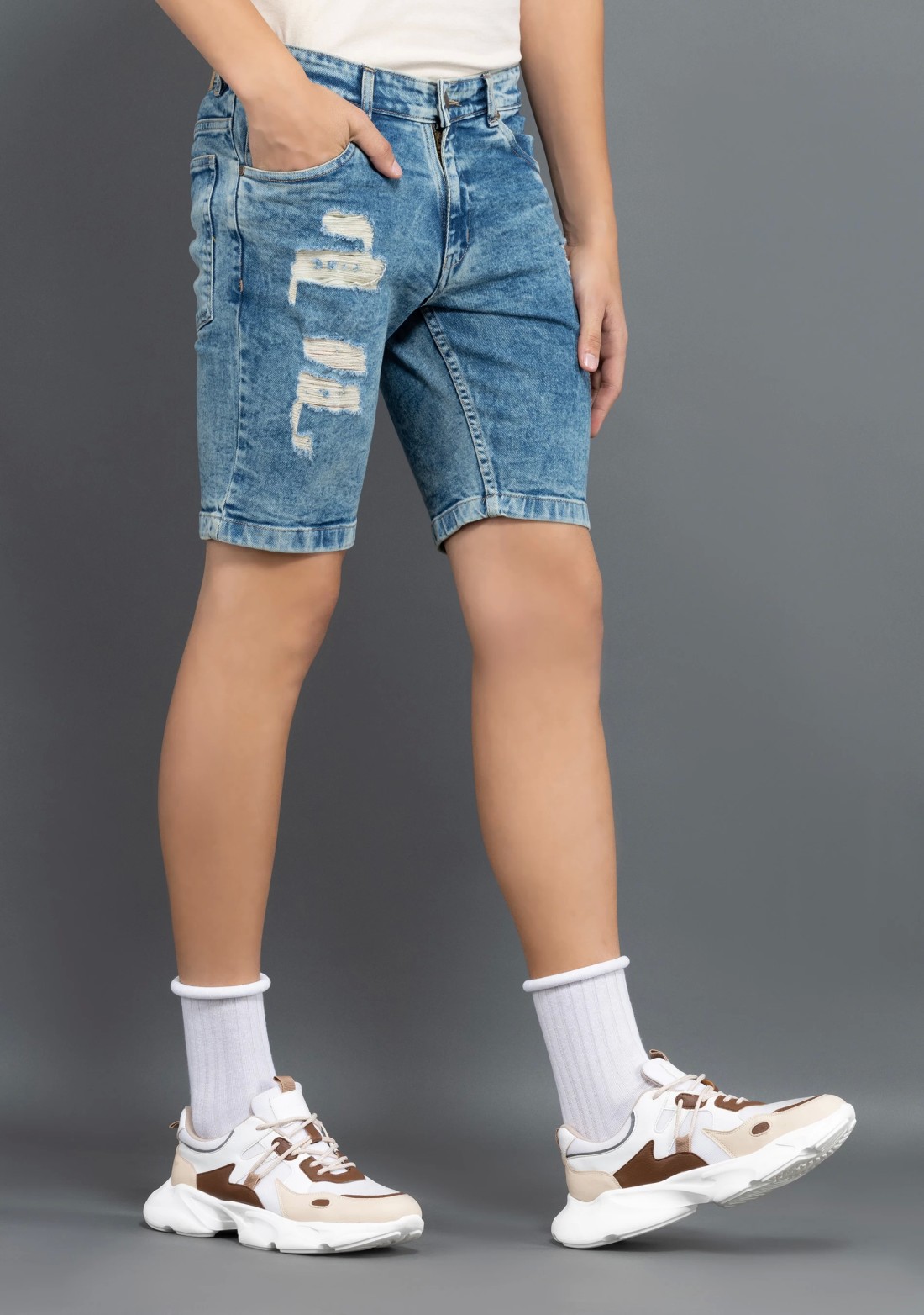 Denim Blue Regular Fit Rhysley Men's Denim Shorts