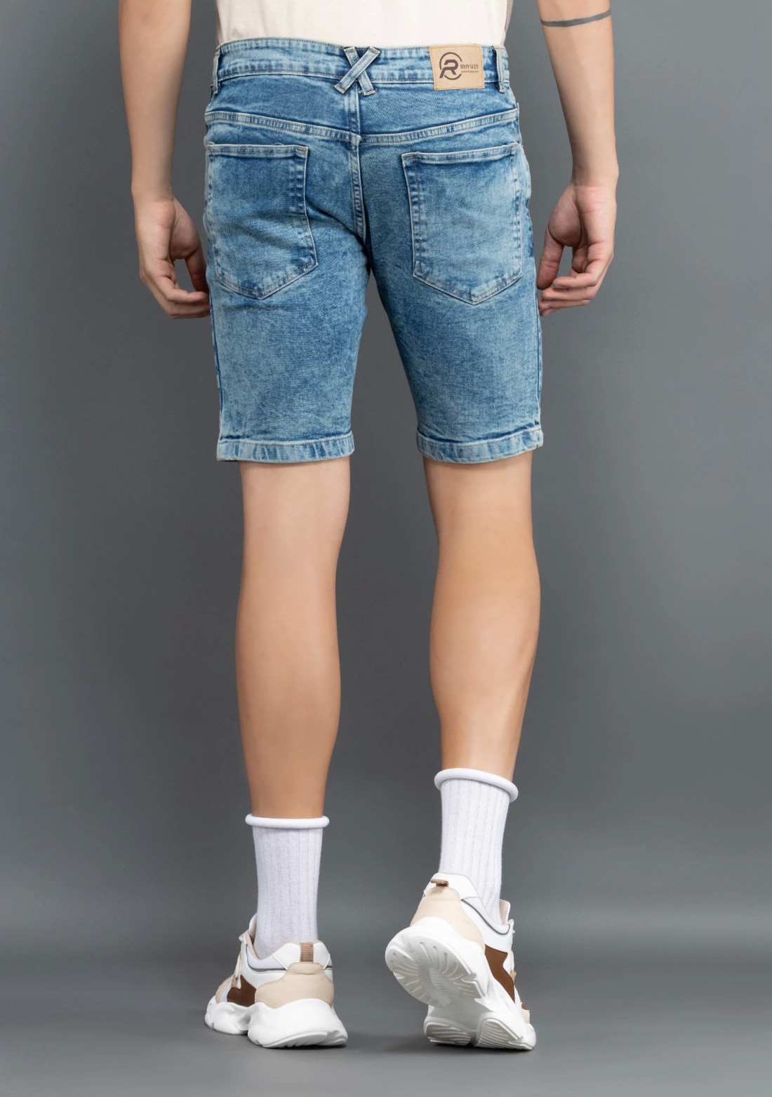 Denim Blue Regular Fit Rhysley Men's Denim Shorts