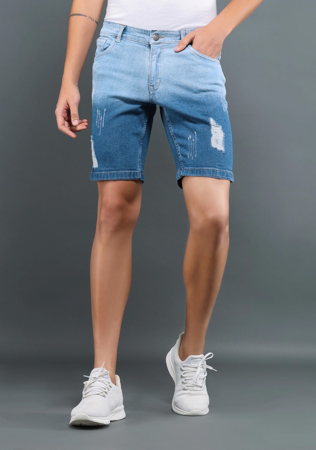 Blue Dual Shade Rhysley Men's Denim Shorts