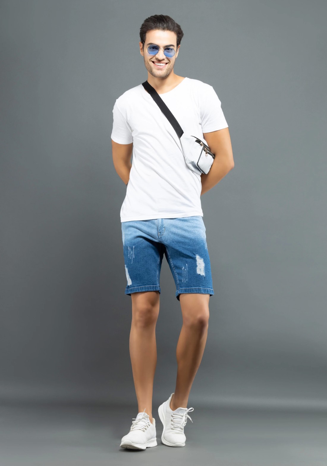 Blue Dual Shade Rhysley Men's Denim Shorts