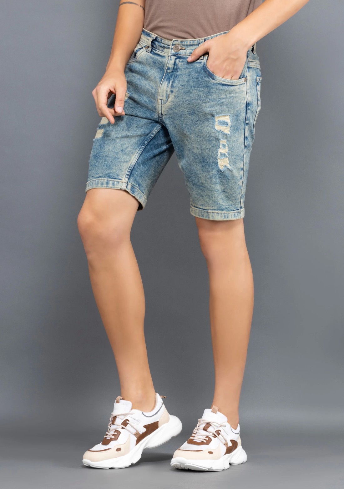 Vintage Blue Regular Fit Rhysley Men's Denim Shorts