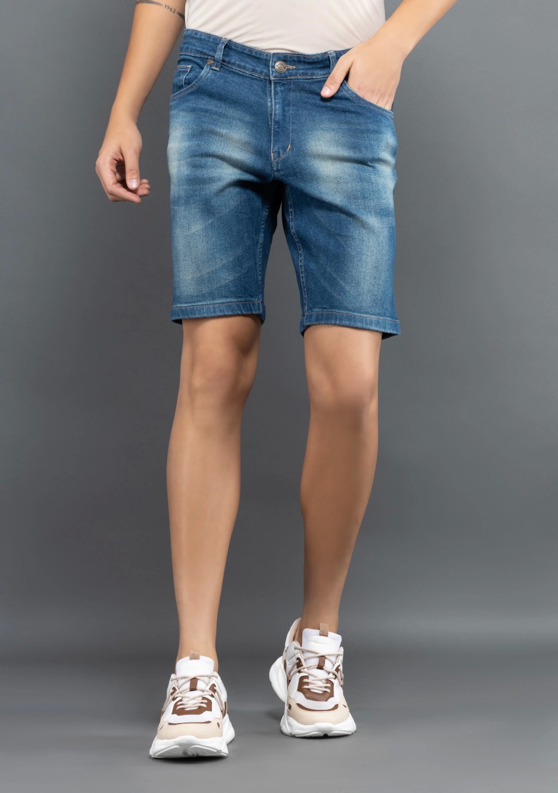 Greenish Blue Regular Fit Rhysley Men's Shorts