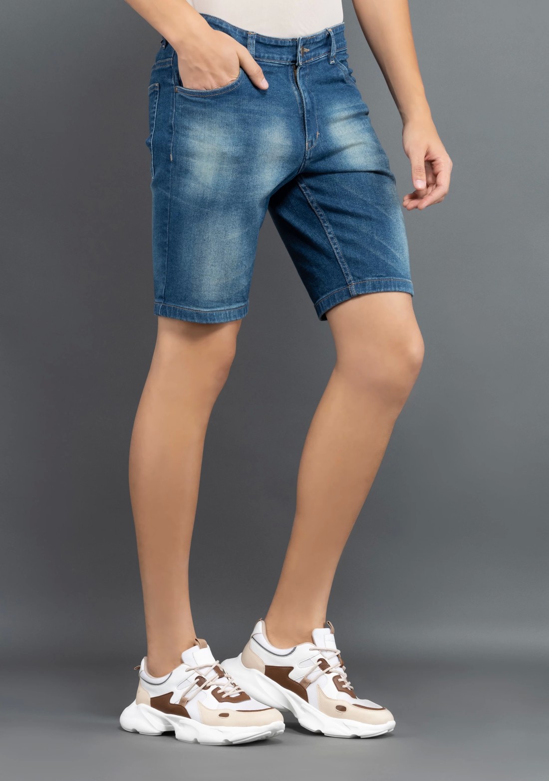 Greenish Blue Regular Fit Rhysley Men's Shorts