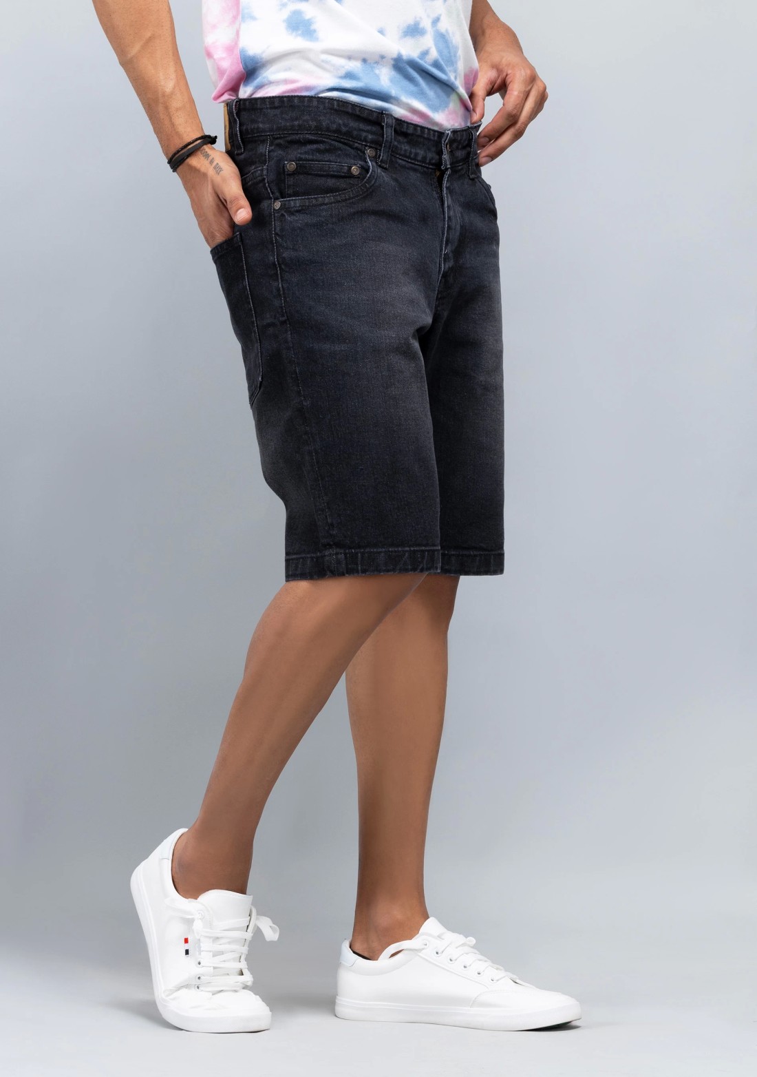 Black Regular Fit Rhysley Men's Denim shorts