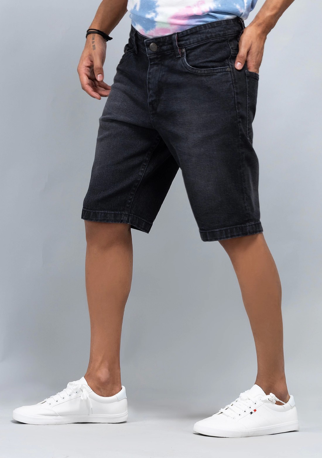 Black Regular Fit Rhysley Men's Denim shorts