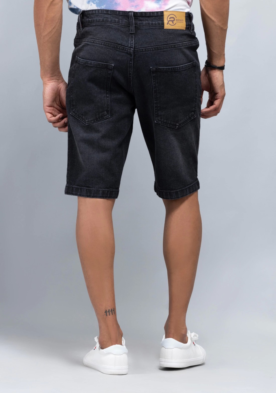 Black Regular Fit Rhysley Men's Denim shorts