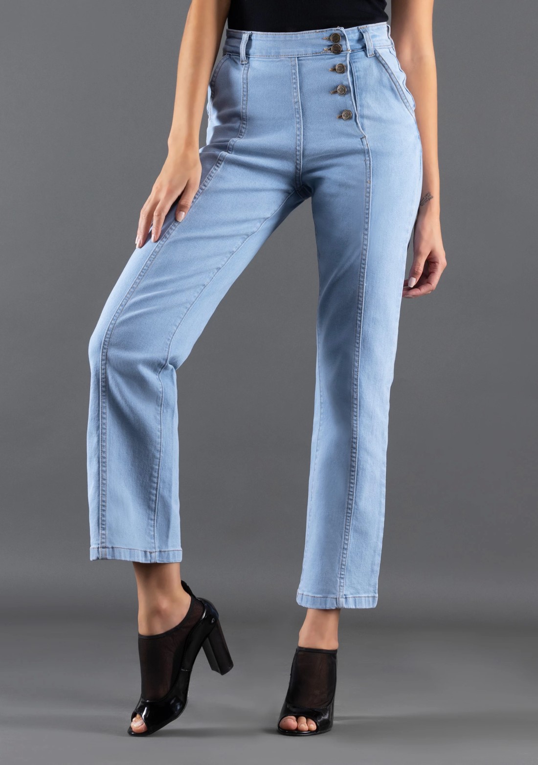 Light Blue Straight Fit Rhysley Women's Fashion Jeans