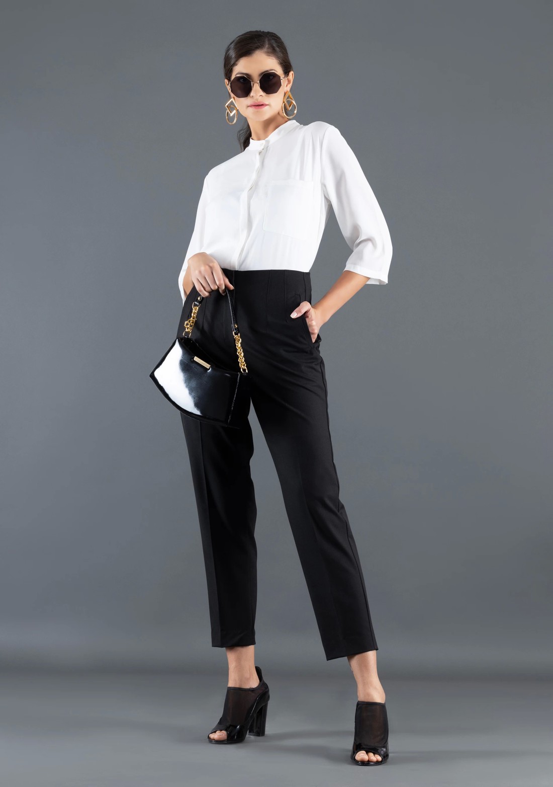 Black Slim Fit Rhysley Women's Trousers