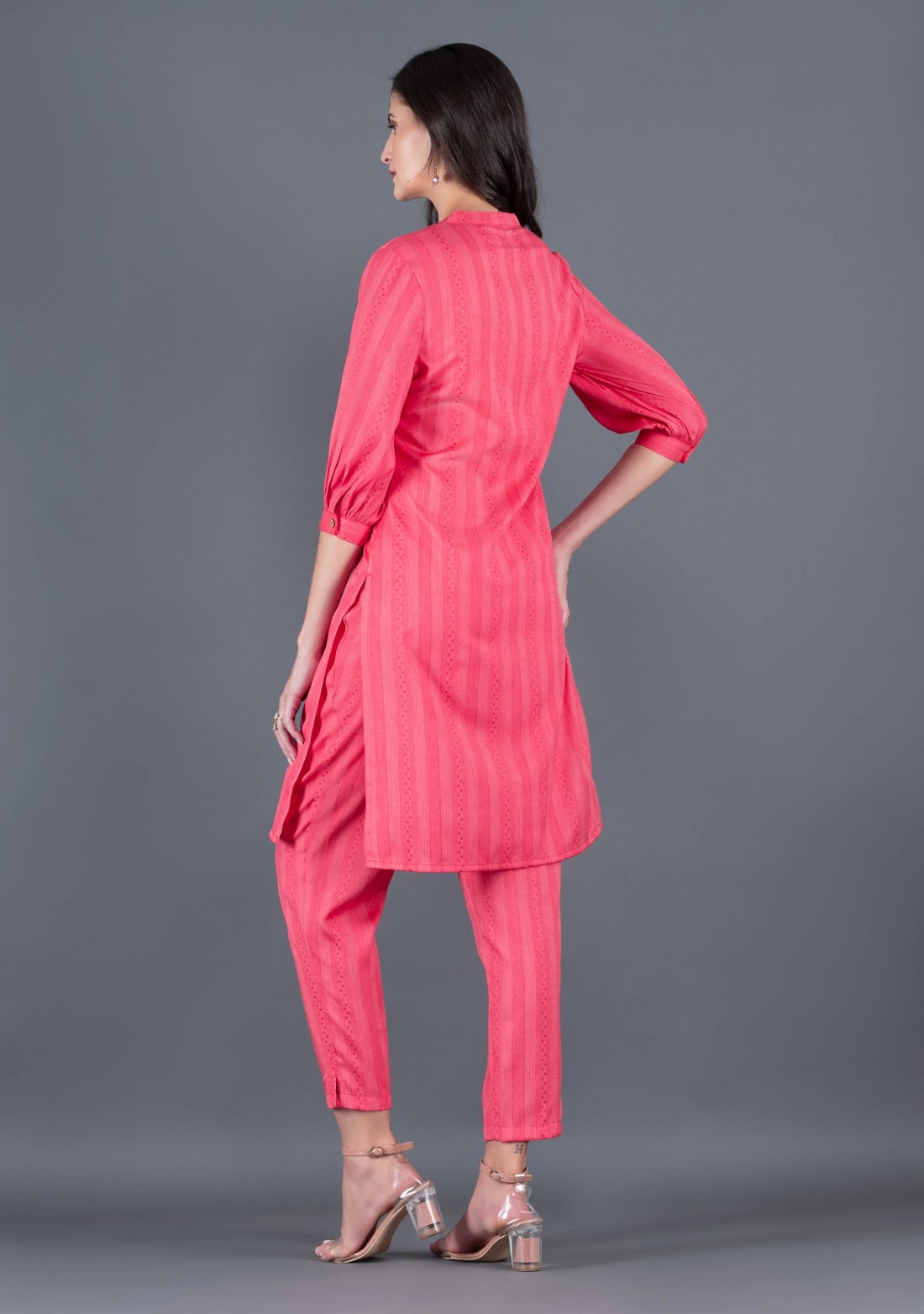 Coral Dobby Rayon Straight Kurta Pant Co-Ord Set