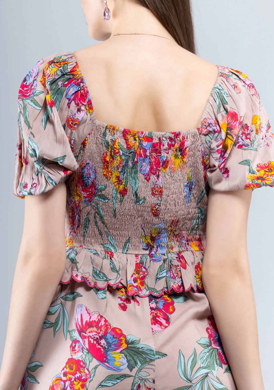 Multi Colour Floral Print Rayon Jumpsuit