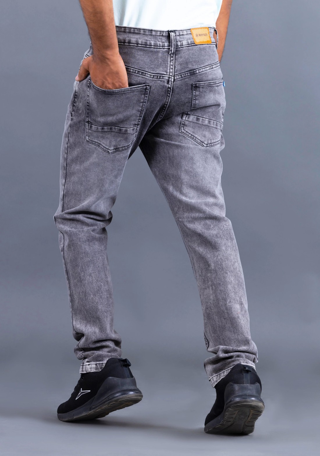 Grey Straight Fit Rhysley Men's Jeans