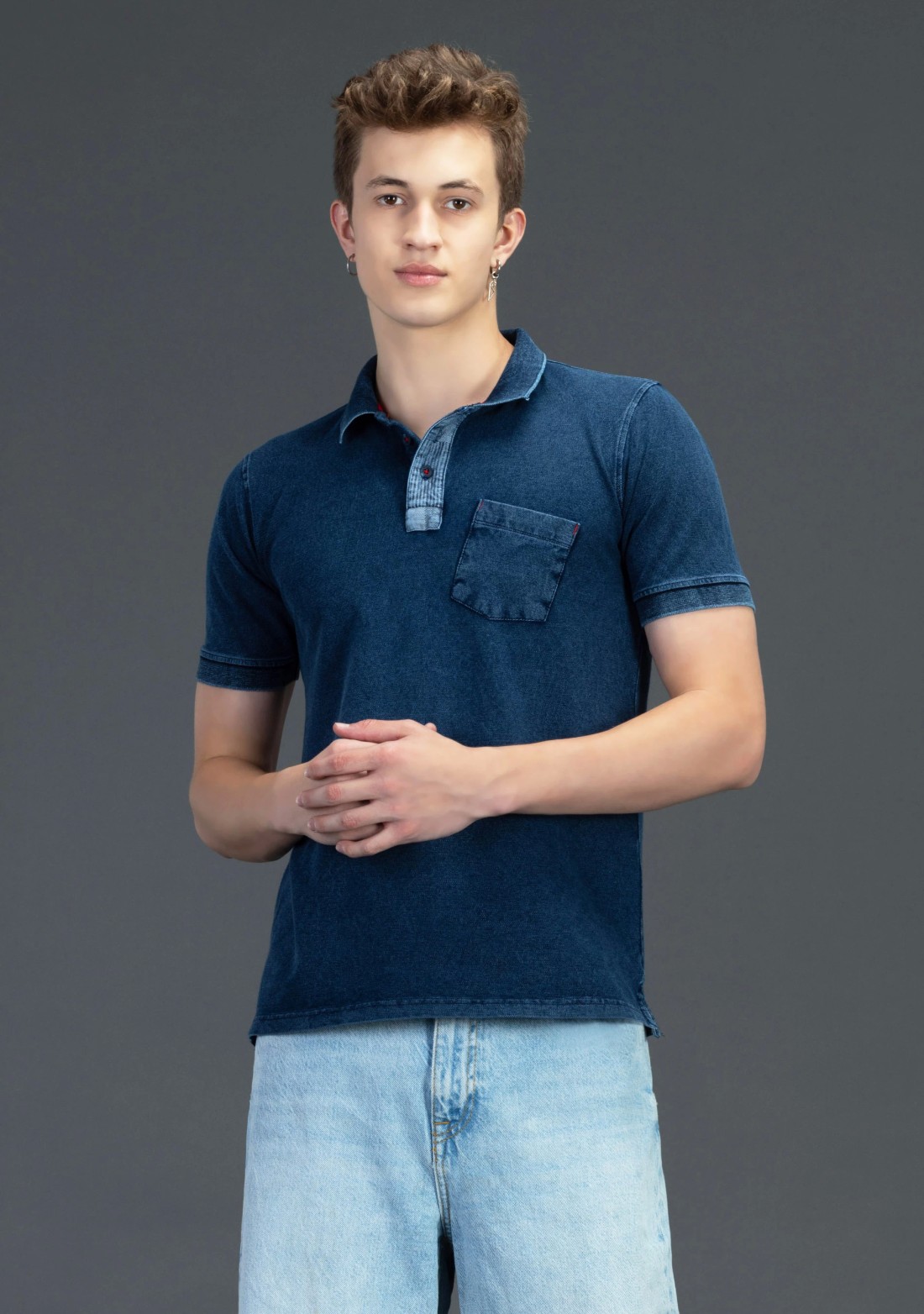 Blue Indigo Regular Fit Rhysley Men's Polo T-shirt