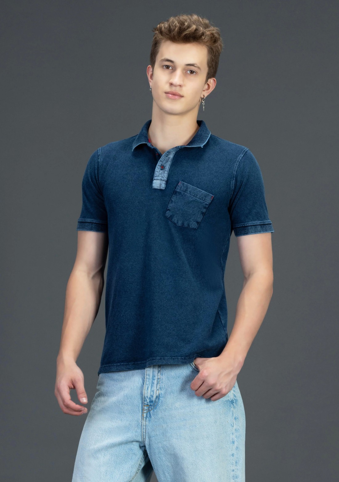 Blue Indigo Regular Fit Rhysley Men's Polo T-shirt