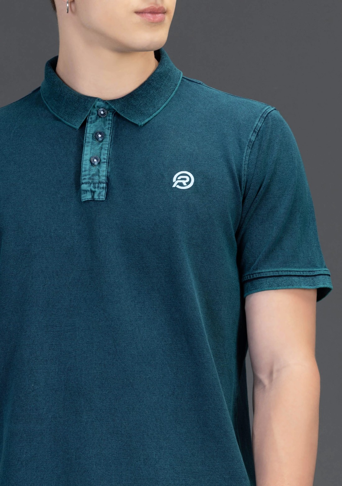 Greenish Indigo Regular Fit Rhysley Men's Polo T-shirt