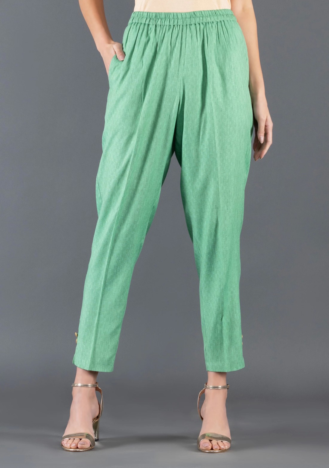 Green Viscose Rayon Panelled Kurta Pants Dupatta Set