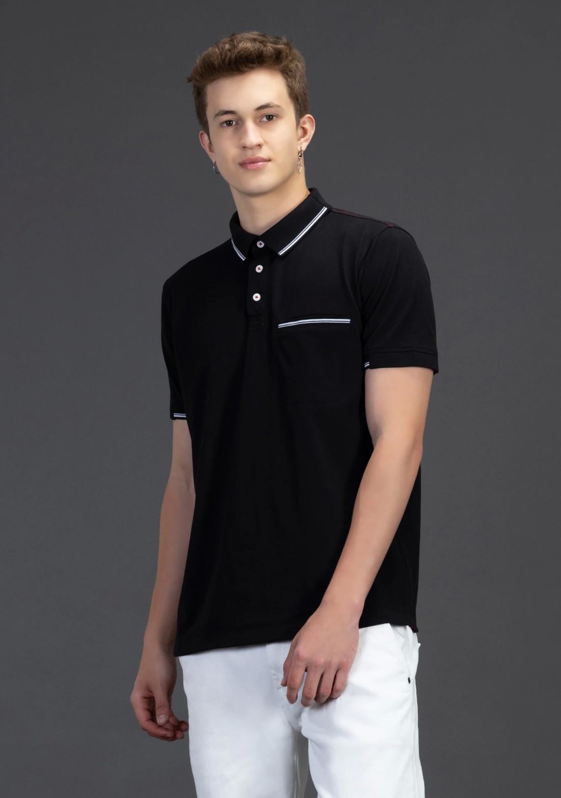 Black Regular Fit Rhysley Men's Polo T-shirt