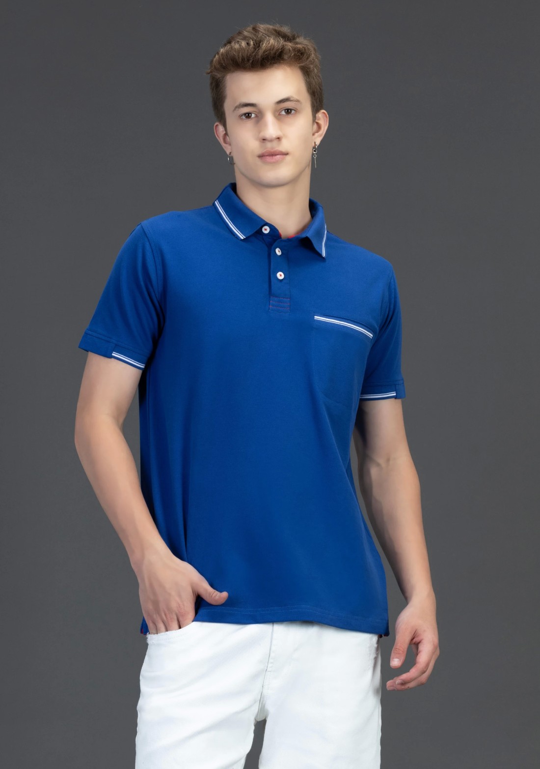 Blue Regular Fit Rhysley Men's Fashion Polo T-Shirt