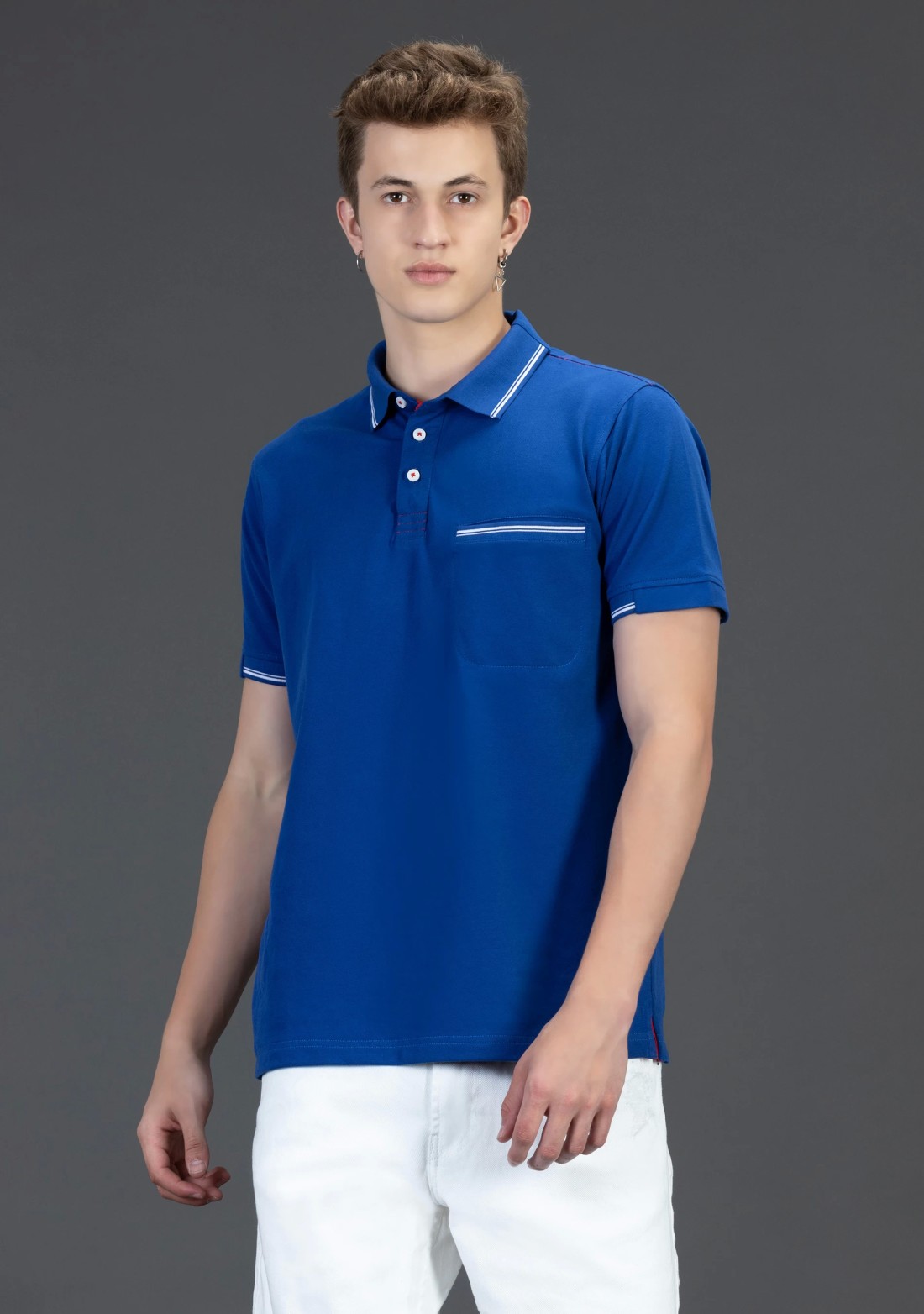 Blue Regular Fit Rhysley Men's Fashion Polo T-Shirt