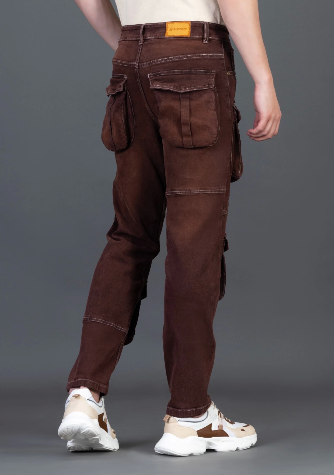 Chocolate Brown Slim Fit Rhysley Men's Fashion Jeans